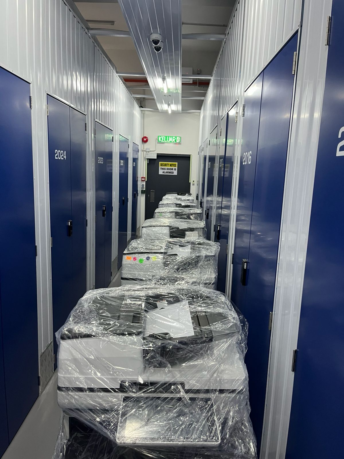 BSS printer fleet in secure storage